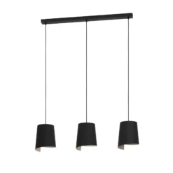 Lámpara colgante Bolivia color negro/arena, 3 luces