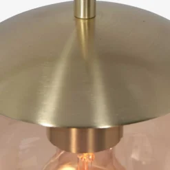 Lámpara colgante Bollique, latón, Ø 20 cm, cristal, 1 luz, globo