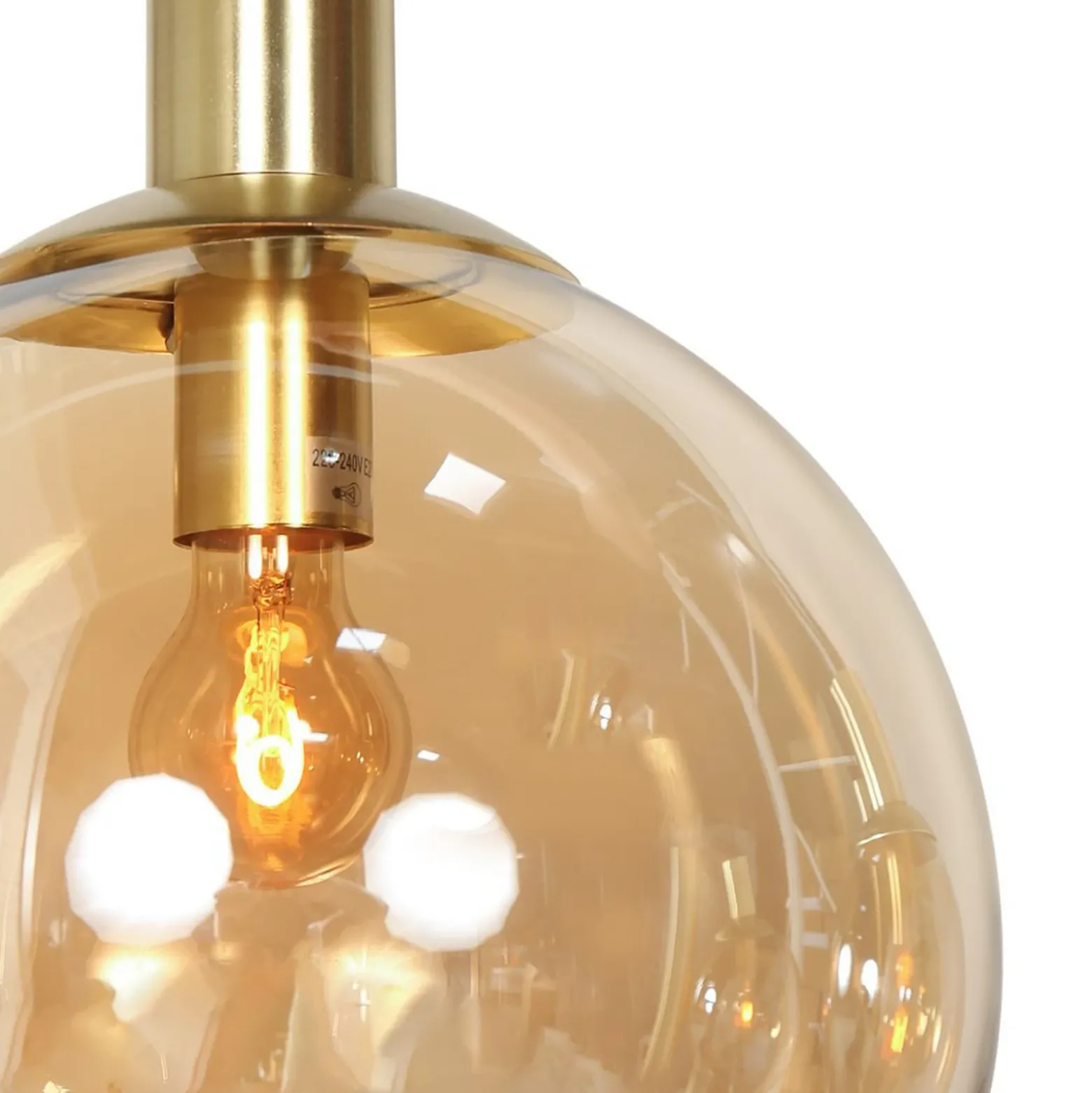 Lámpara colgante Bollique, 5 luces redonda, latón, GU10 + E27
