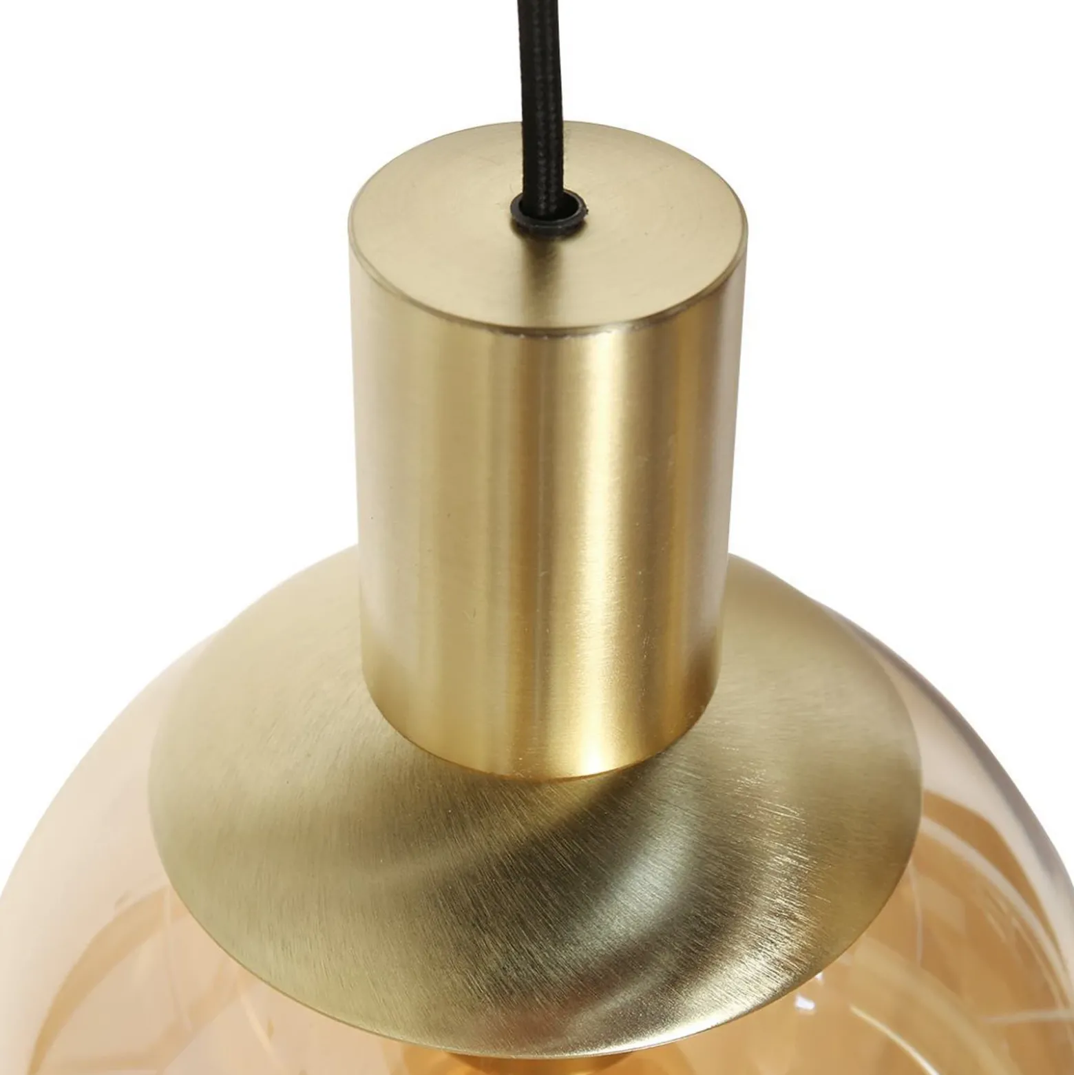 Lámpara colgante Bollique, 5 luces redonda, latón, GU10 + E27