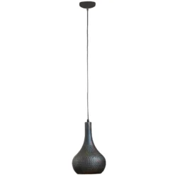 Lámpara colgante Bombur 1 luz negro-marrón