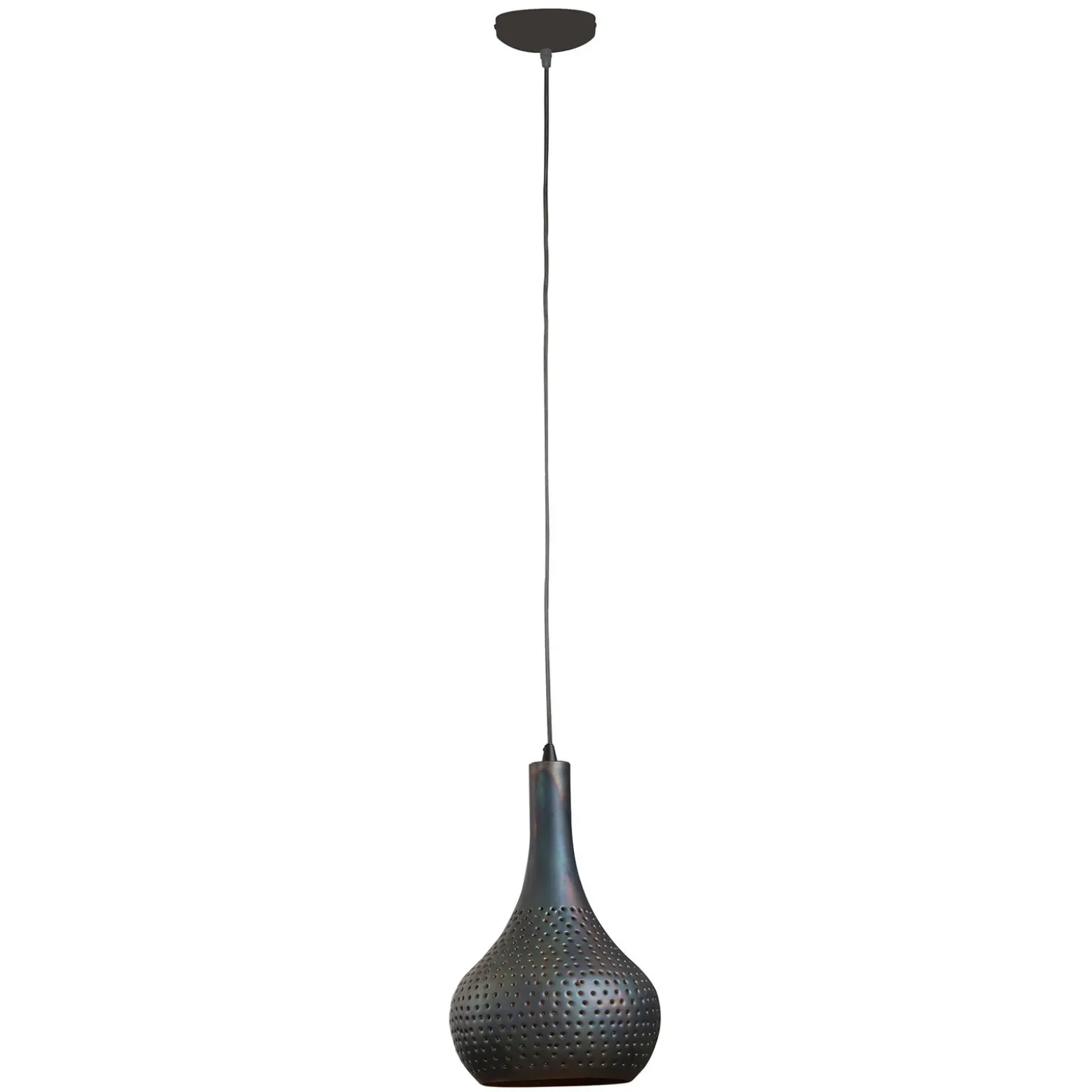 Lámpara colgante Bombur 1 luz negro-marrón