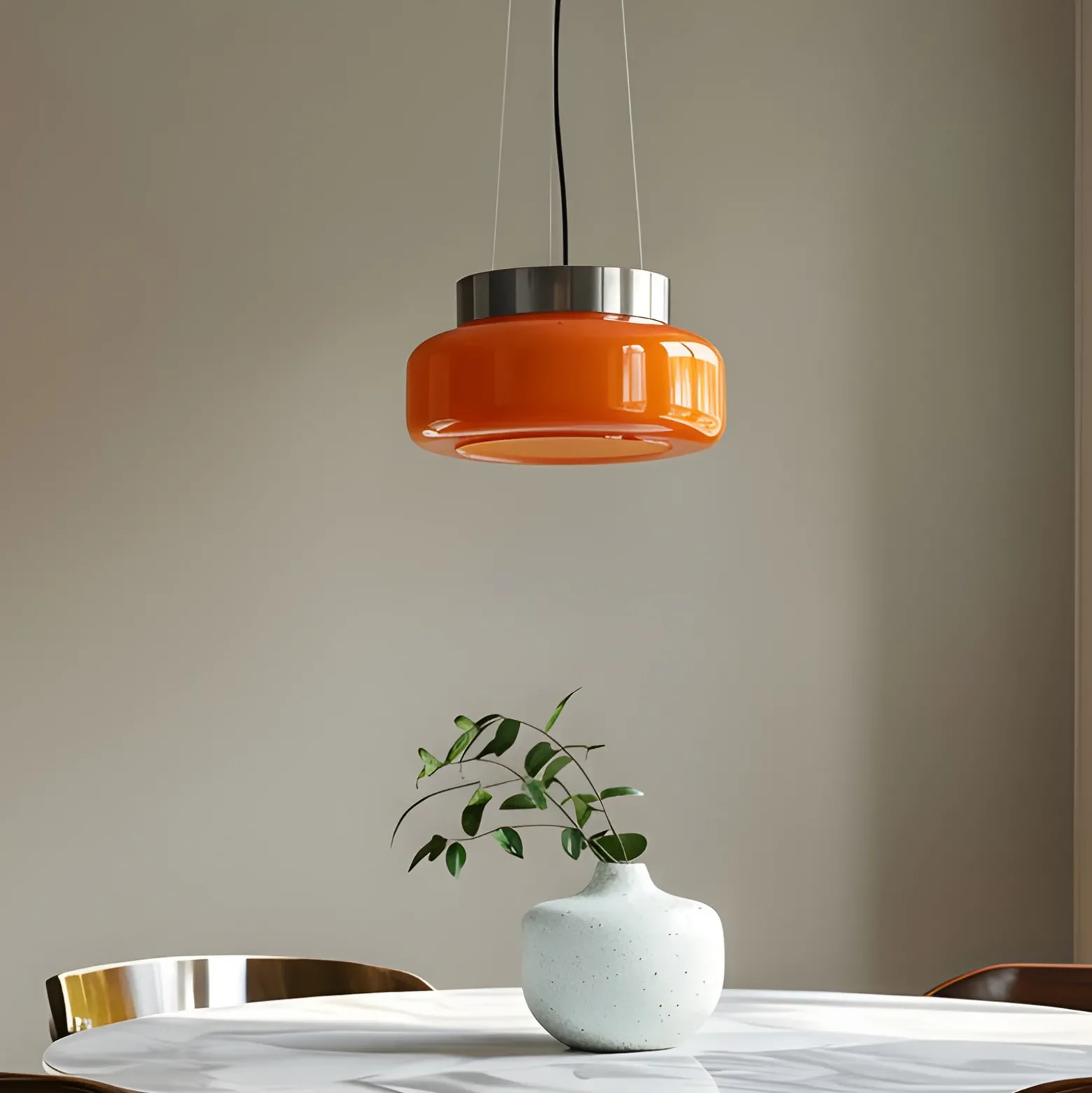 Lámpara colgante BonBon, naranja, Ø 25 cm, cristal