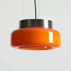 Lámpara colgante BonBon, naranja, Ø 25 cm, cristal