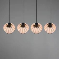 Lámpara colgante Borka, 4 luces, natural