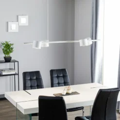 Lámpara colgante Bot, blanca, 4 luces