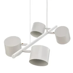 Lámpara colgante Bot, blanca, 4 luces