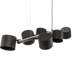 Lámpara colgante Bot, negro, 6 luces