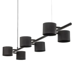 Lámpara colgante Bot, negro, 6 luces