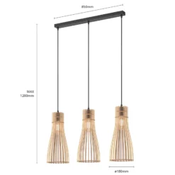 Lámpara colgante Bottle, 3 luces