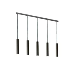 Lámpara colgante Brenta, antracita, acero longitud 110 cm 5 luces