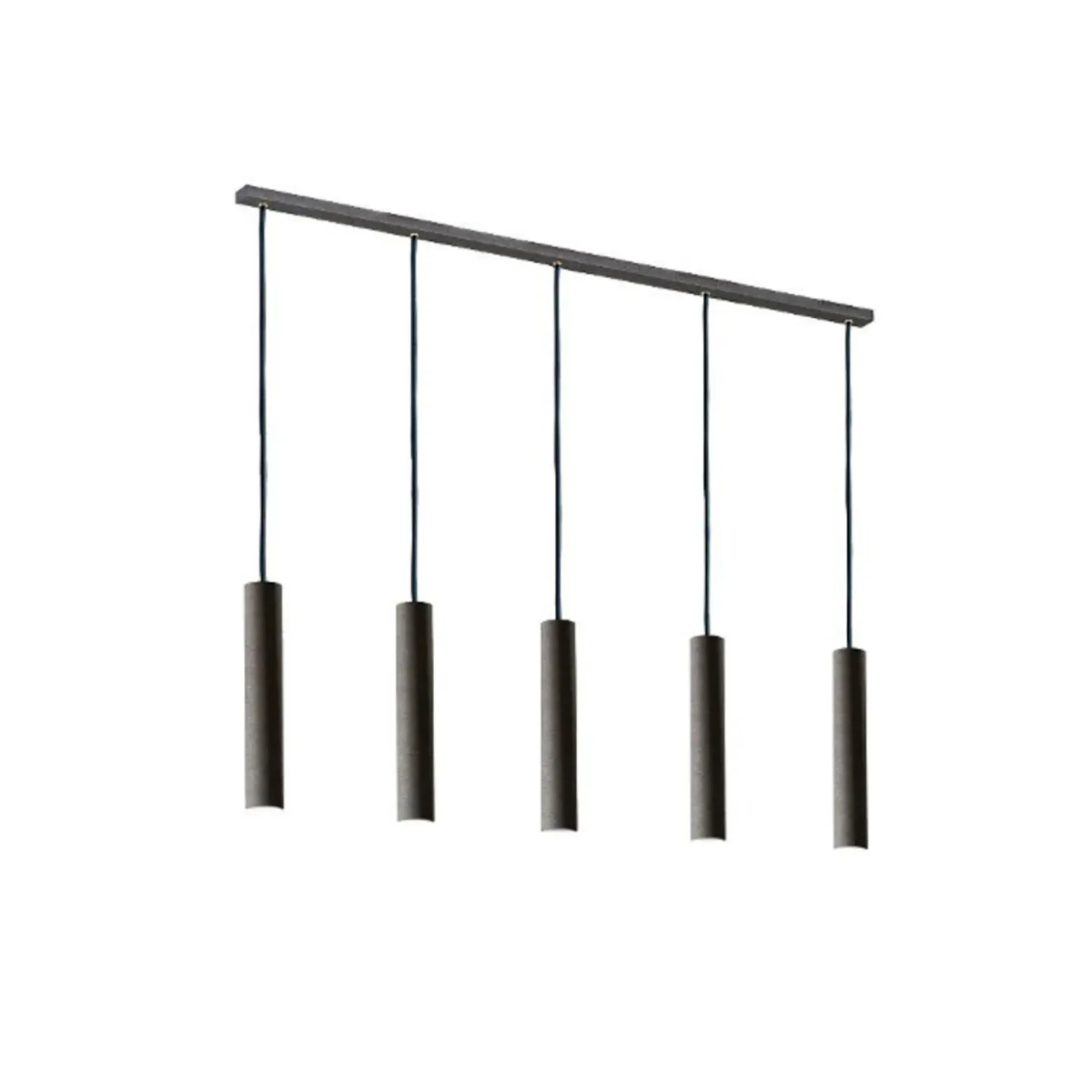 Lámpara colgante Brenta, antracita, acero longitud 110 cm 5 luces