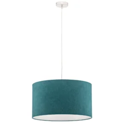 Lámpara colgante Bristol, diseño tejido, turquesa