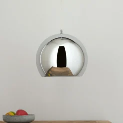 Lámpara colgante Bulle, cromo