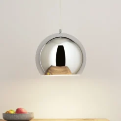 Lámpara colgante Bulle, cromo