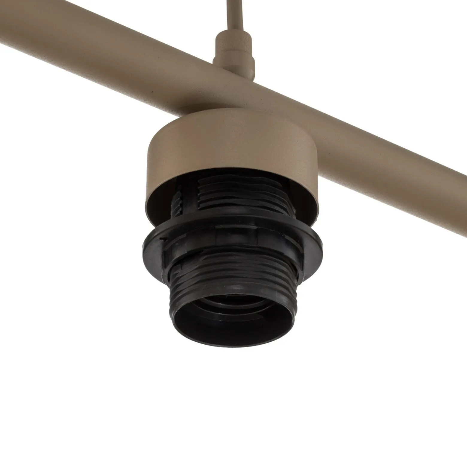 Lámpara colgante Calma, 4 luces, beige, rafia, longitud 95 cm