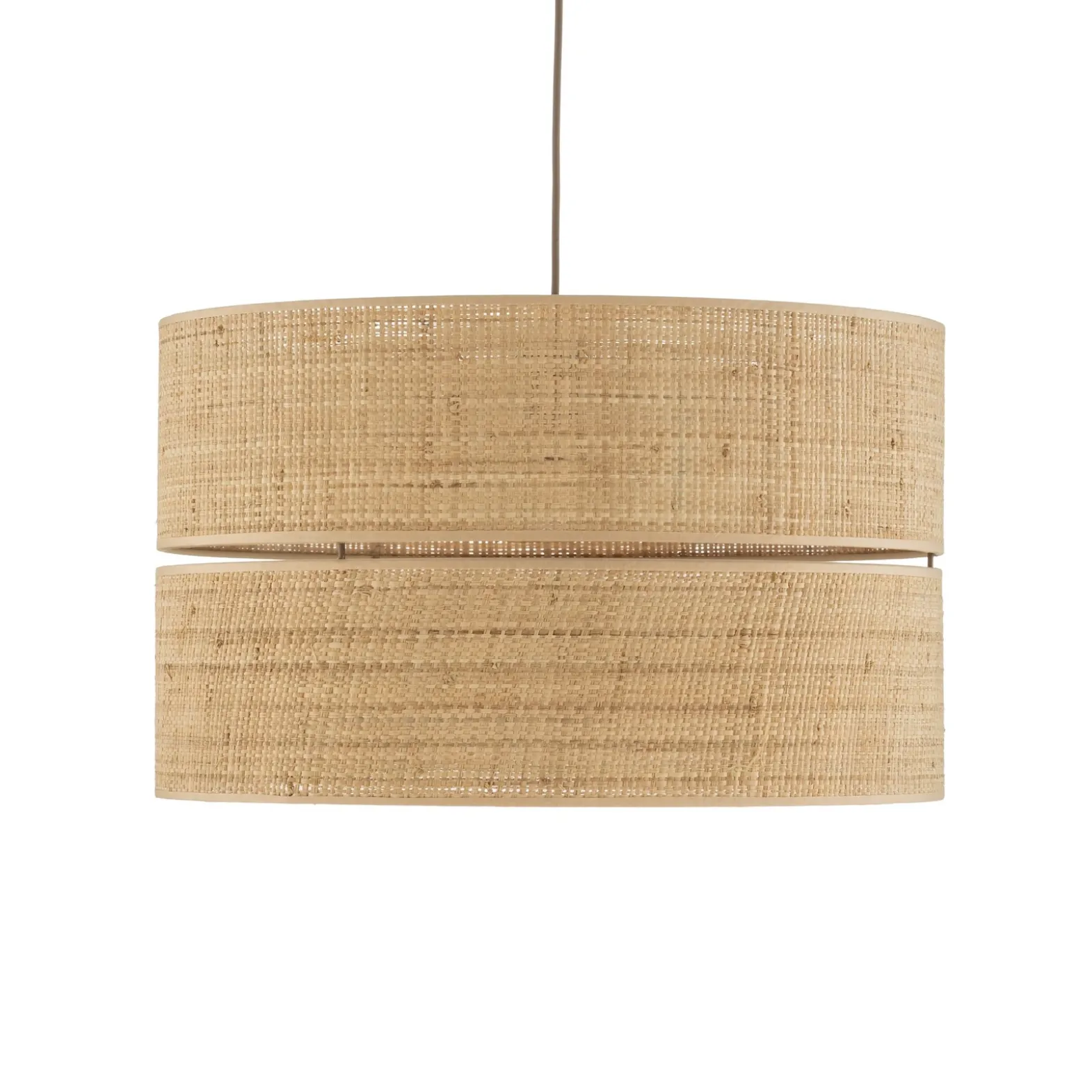 Lámpara colgante Calma, 1 luz, beige, rafia, Ø 50 cm, E27