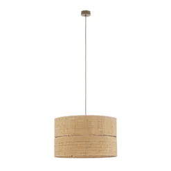 Lámpara colgante Calma, 1 luz, beige, rafia, Ø 50 cm, E27