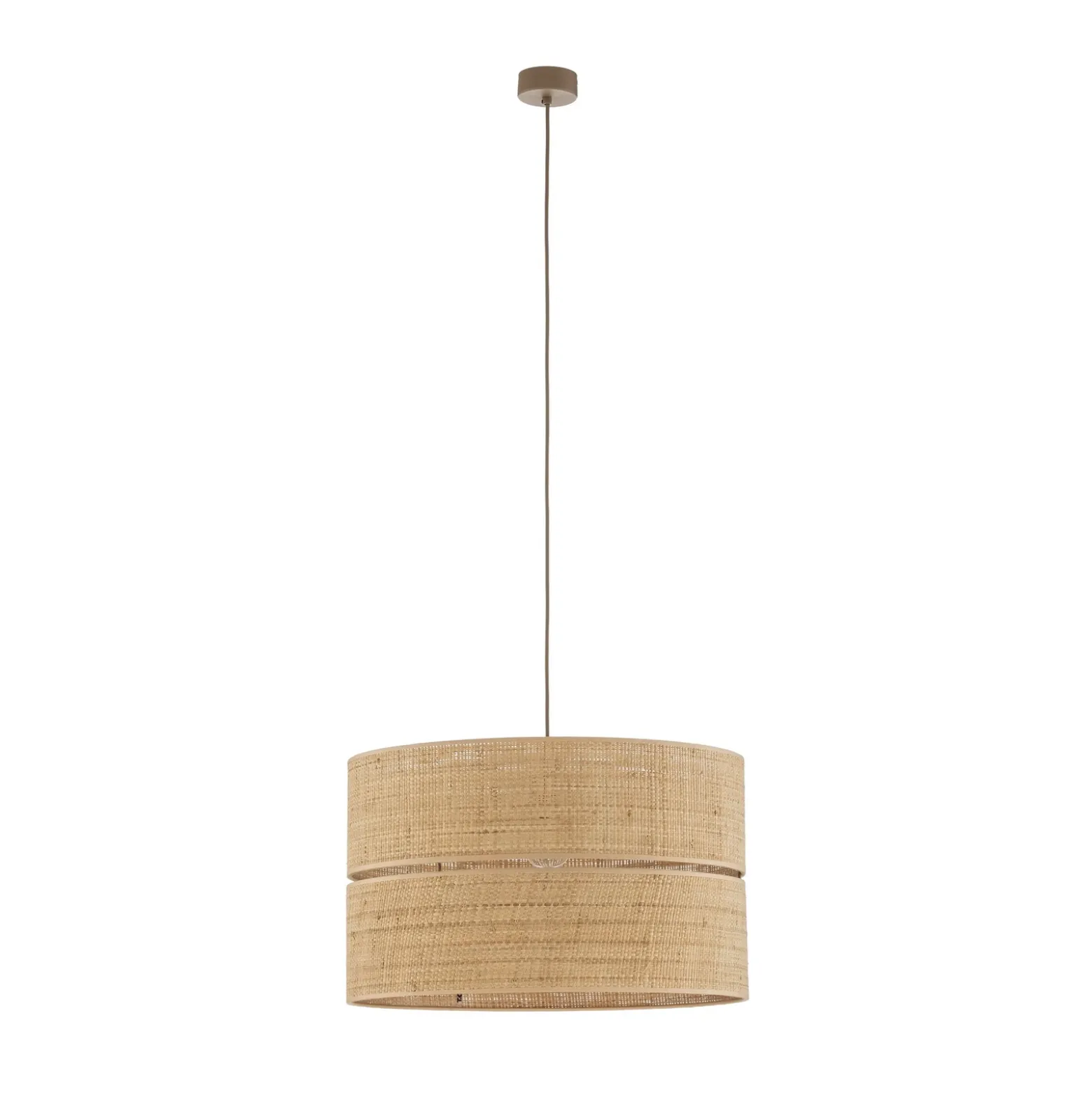 Lámpara colgante Calma, 1 luz, beige, rafia, Ø 50 cm, E27