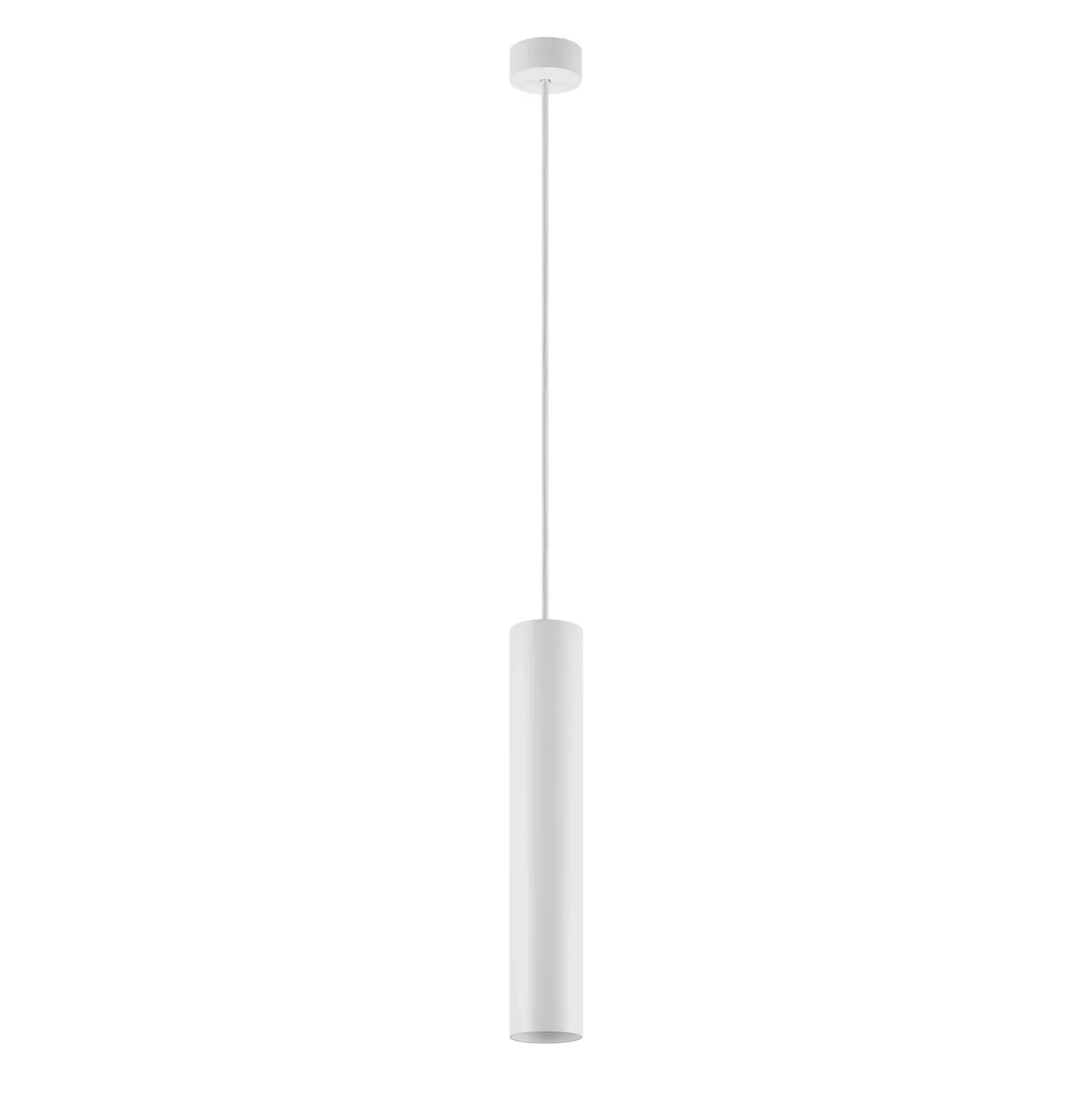 Lámpara colgante CAN, blanca, altura 35 cm, Ø 6 cm, metal, GU10