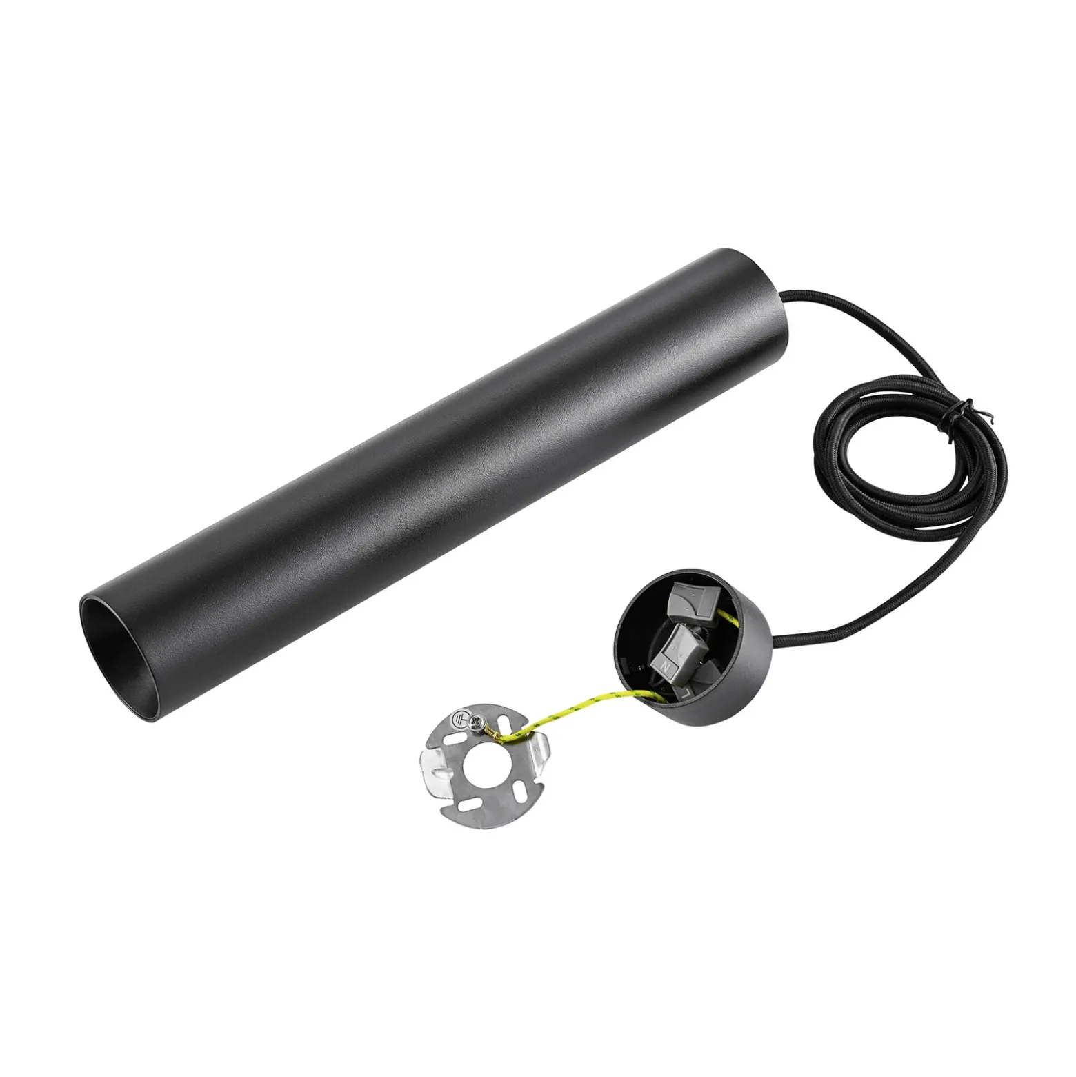 Lámpara colgante CAN, negro, altura 35 cm, Ø 6 cm, metal, GU10