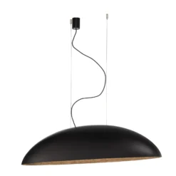 Lámpara colgante Canoe V, negro/dorado