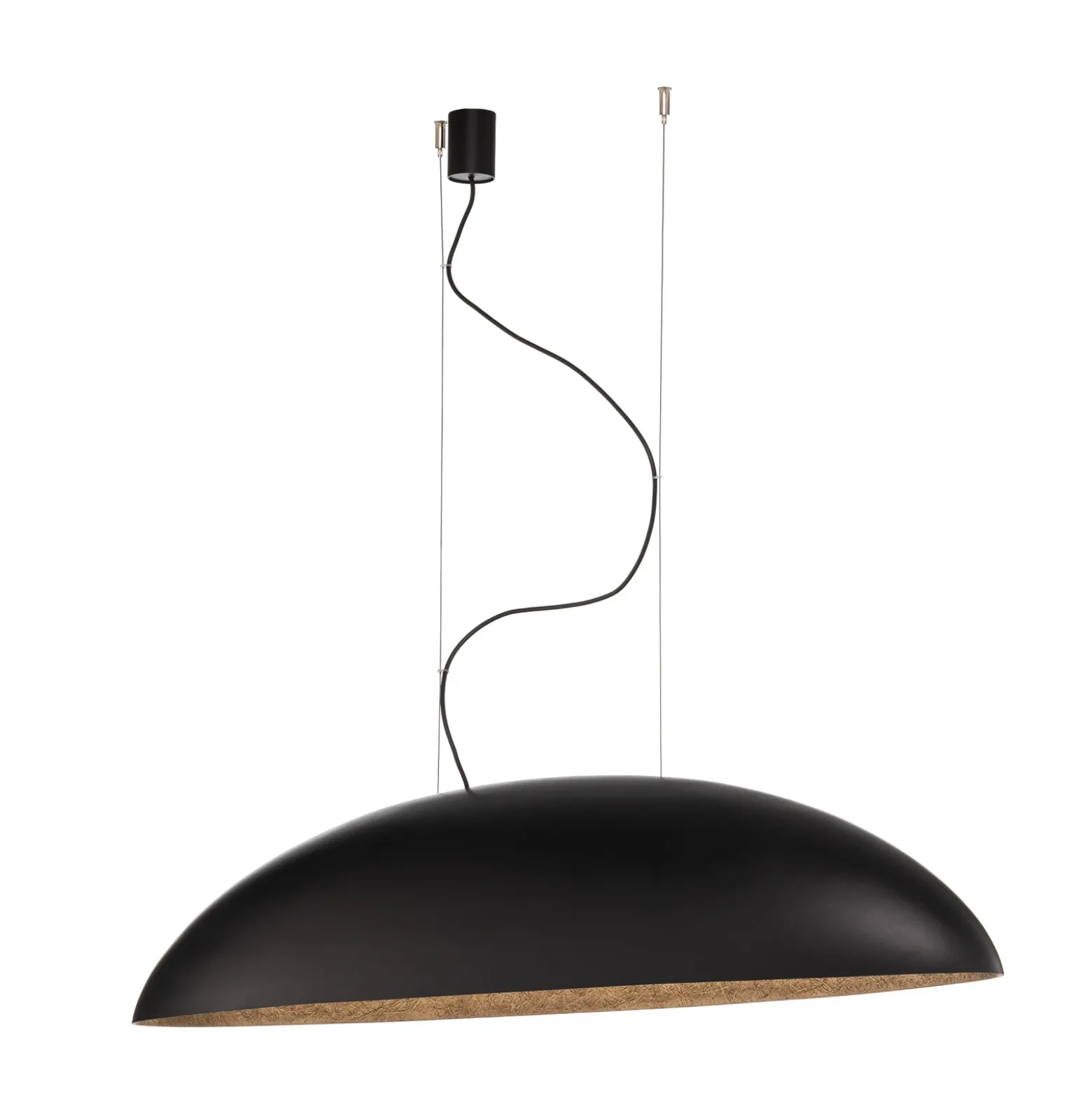 Lámpara colgante Canoe V, negro/dorado