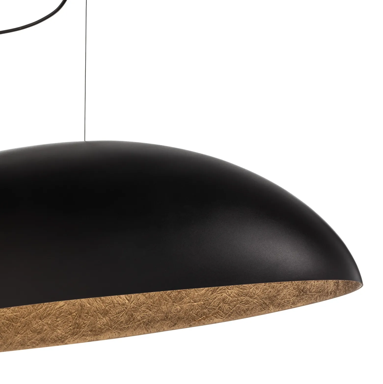 Lámpara colgante Canoe V, negro/dorado