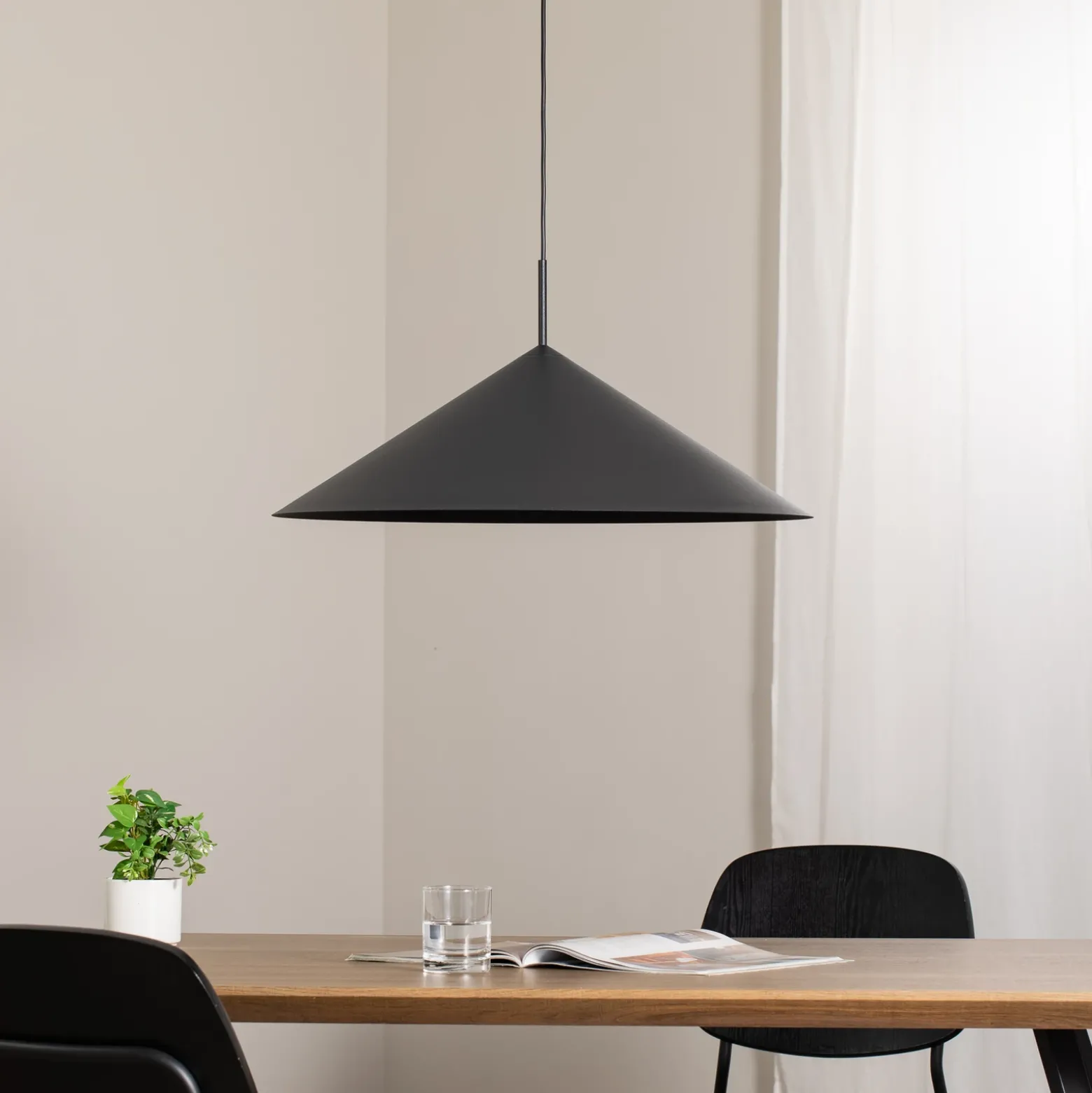 Lámpara colgante Capital, negra, 1 luz, Ø 60 cm, GX53