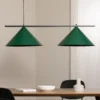 Lámpara colgante Capital, verde, 2 luces, Ø 46 cm, GX53