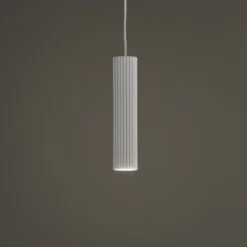 Lámpara colgante Carbon, blanca, Ø 6 cm, aluminio