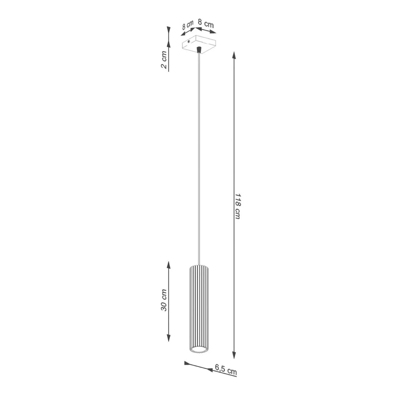 Lámpara colgante Carbon, negra, Ø 6 cm, aluminio