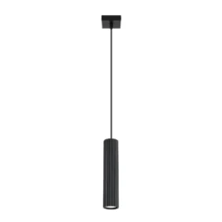 Lámpara colgante Carbon, negra, Ø 6 cm, aluminio