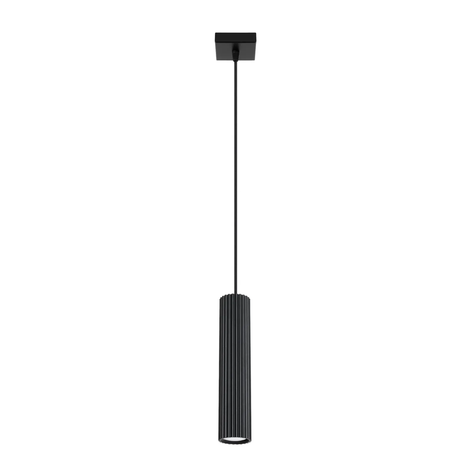 Lámpara colgante Carbon, negra, Ø 6 cm, aluminio