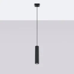 Lámpara colgante Carbon, negra, Ø 6 cm, aluminio