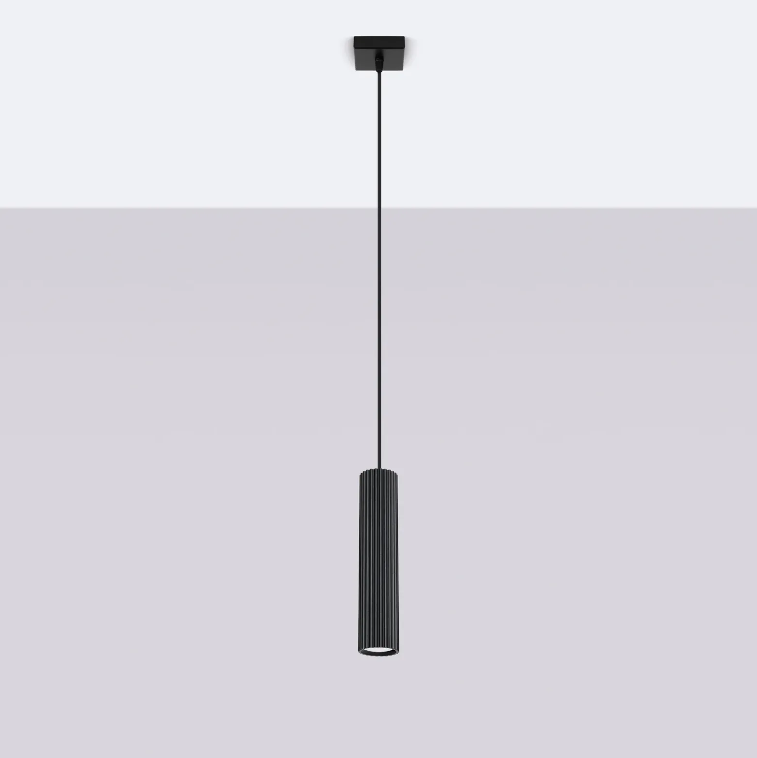 Lámpara colgante Carbon, negra, Ø 6 cm, aluminio