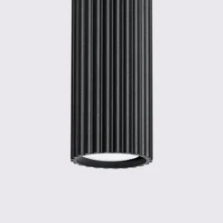 Lámpara colgante Carbon, negra, Ø 6 cm, aluminio