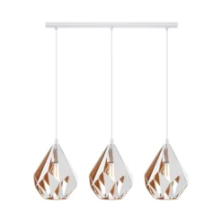 Lámpara colgante Carlton 1, 3 luces, blanco-dorado