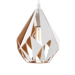 Lámpara colgante Carlton 1, 3 luces, blanco-dorado