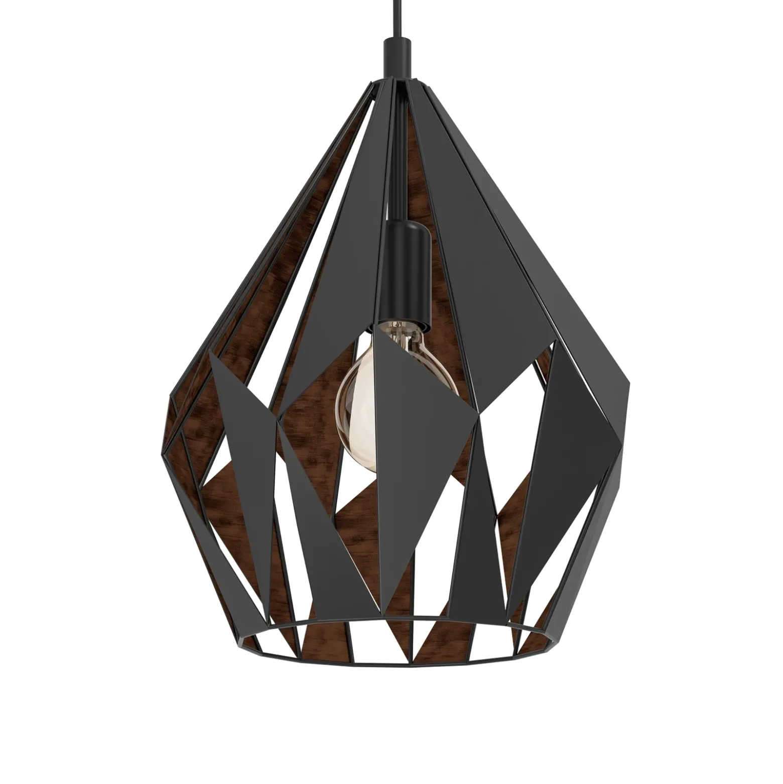 Lámpara colgante Carlton negro-cobre Ø 31 cm