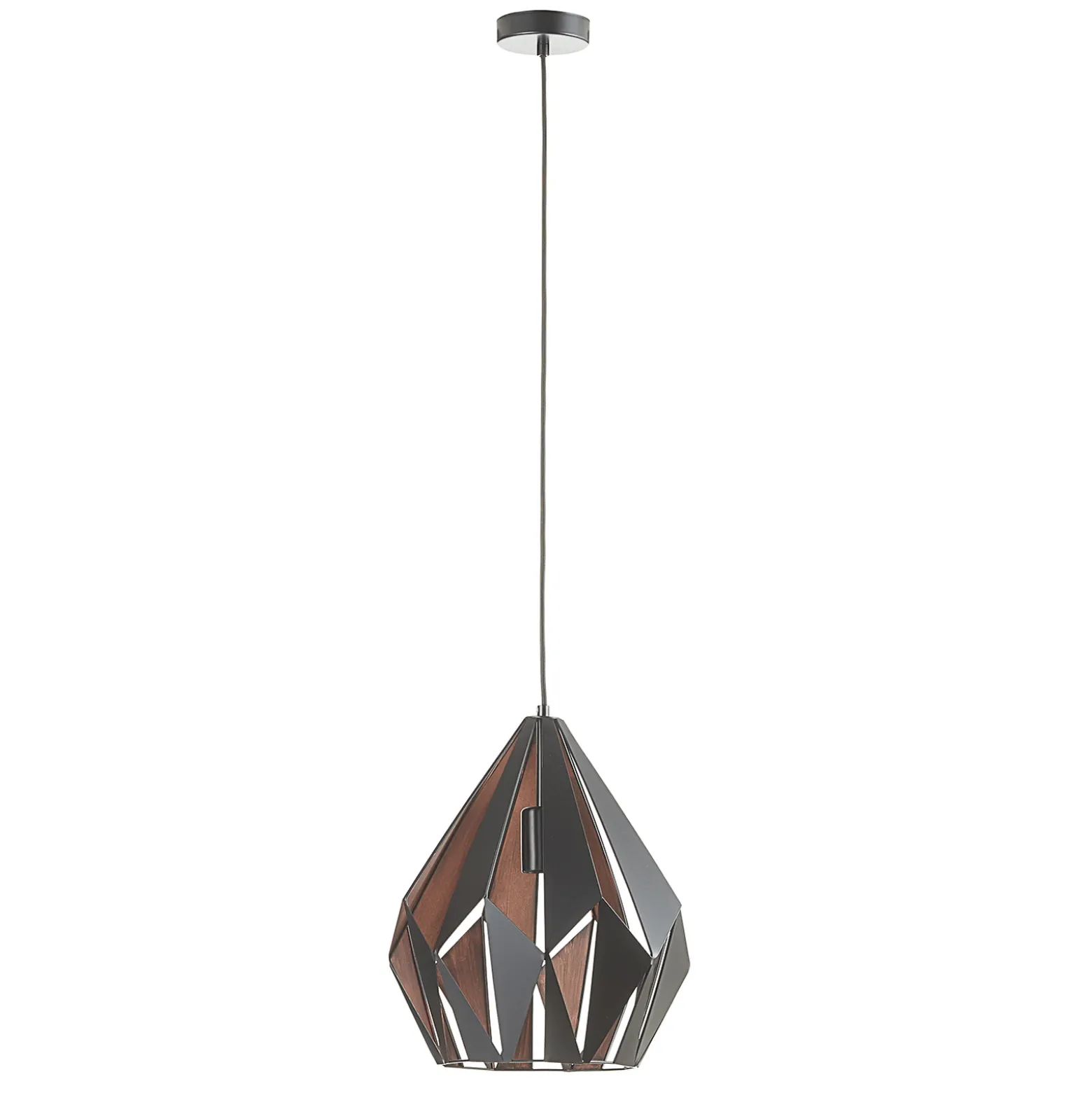 Lámpara colgante Carlton negro-cobre Ø 31 cm