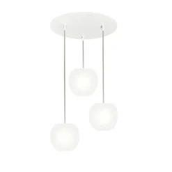 Lámpara colgante Casablanca Acai, blanca, redonda, 3 luces, Ø 16 cm, E27