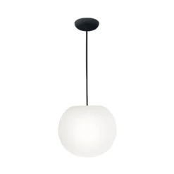 Lámpara colgante Casablanca Acai, blanco/negro, cristal, Ø 26 cm, E27