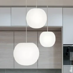 Lámpara colgante Casablanca Acai, blanca, 3 luces, 16 cm/21 cm/26 cm
