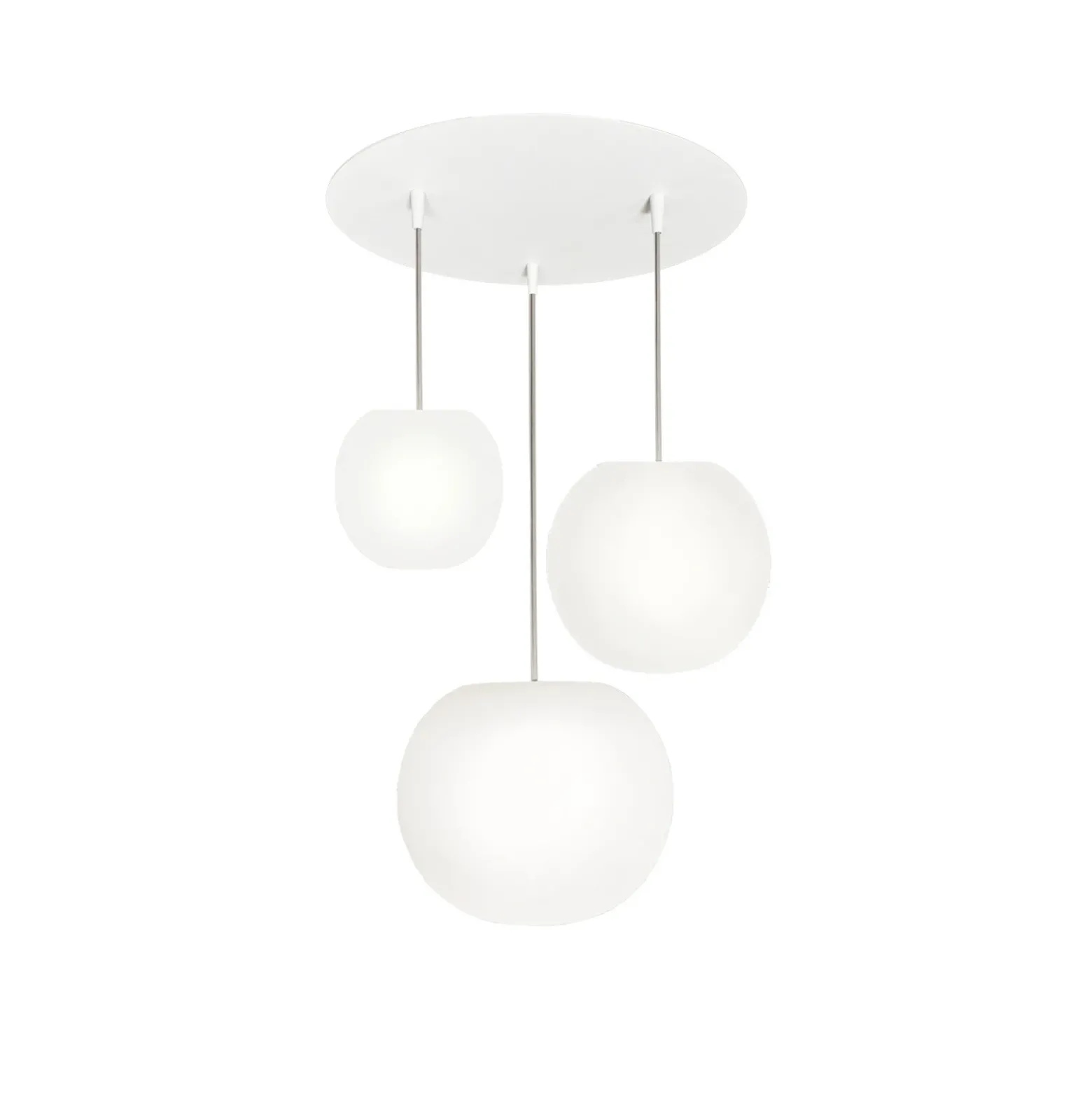 Lámpara colgante Casablanca Acai, blanca, 3 luces, 16 cm/21 cm/26 cm