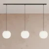 Lámpara colgante Casablanca Acai, blanco/negro, larga, 3 luces, 26 cm
