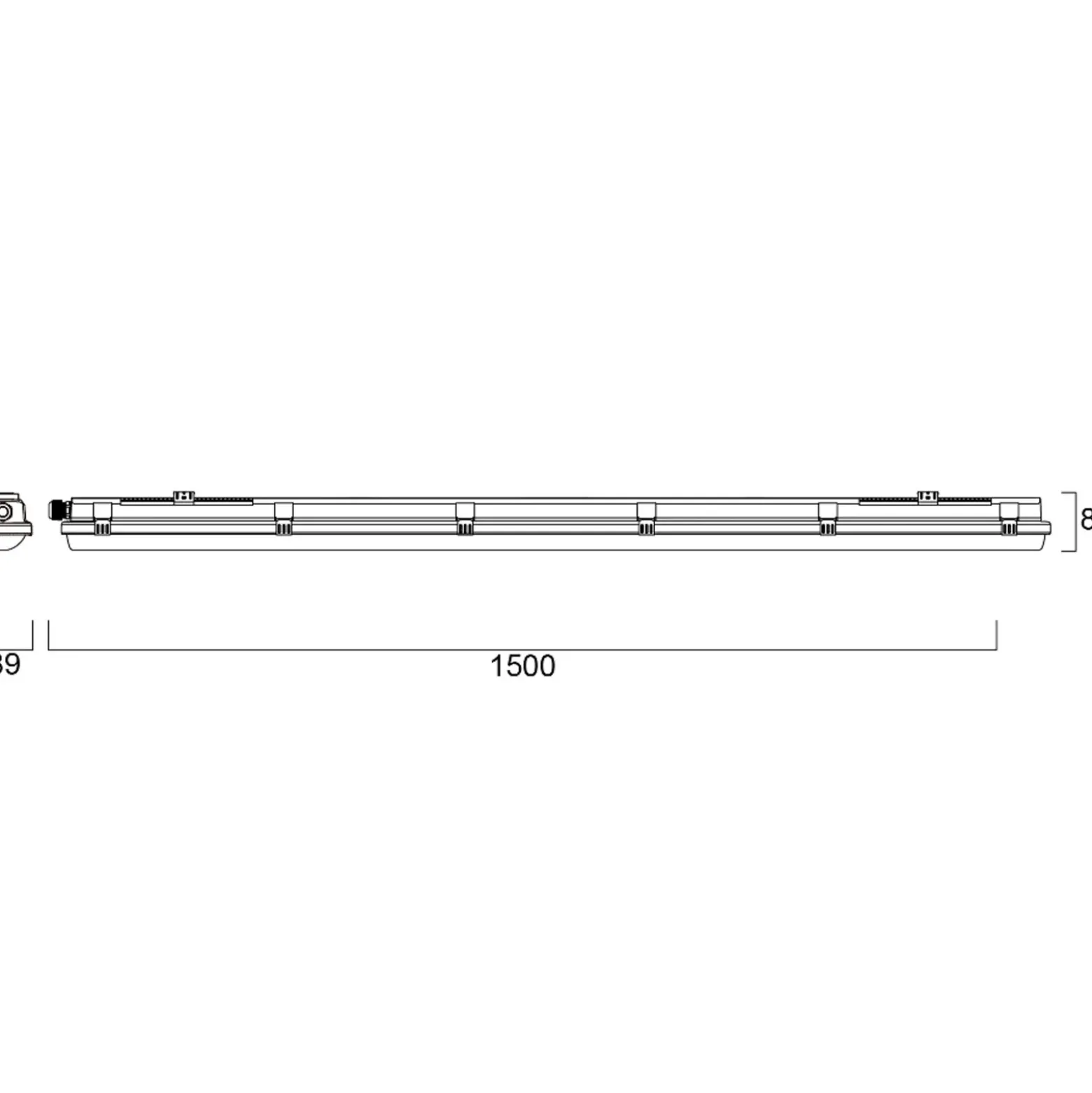 Lámpara colgante Casablanca Acai, blanco/negro, larga, 2 luces, 21 cm