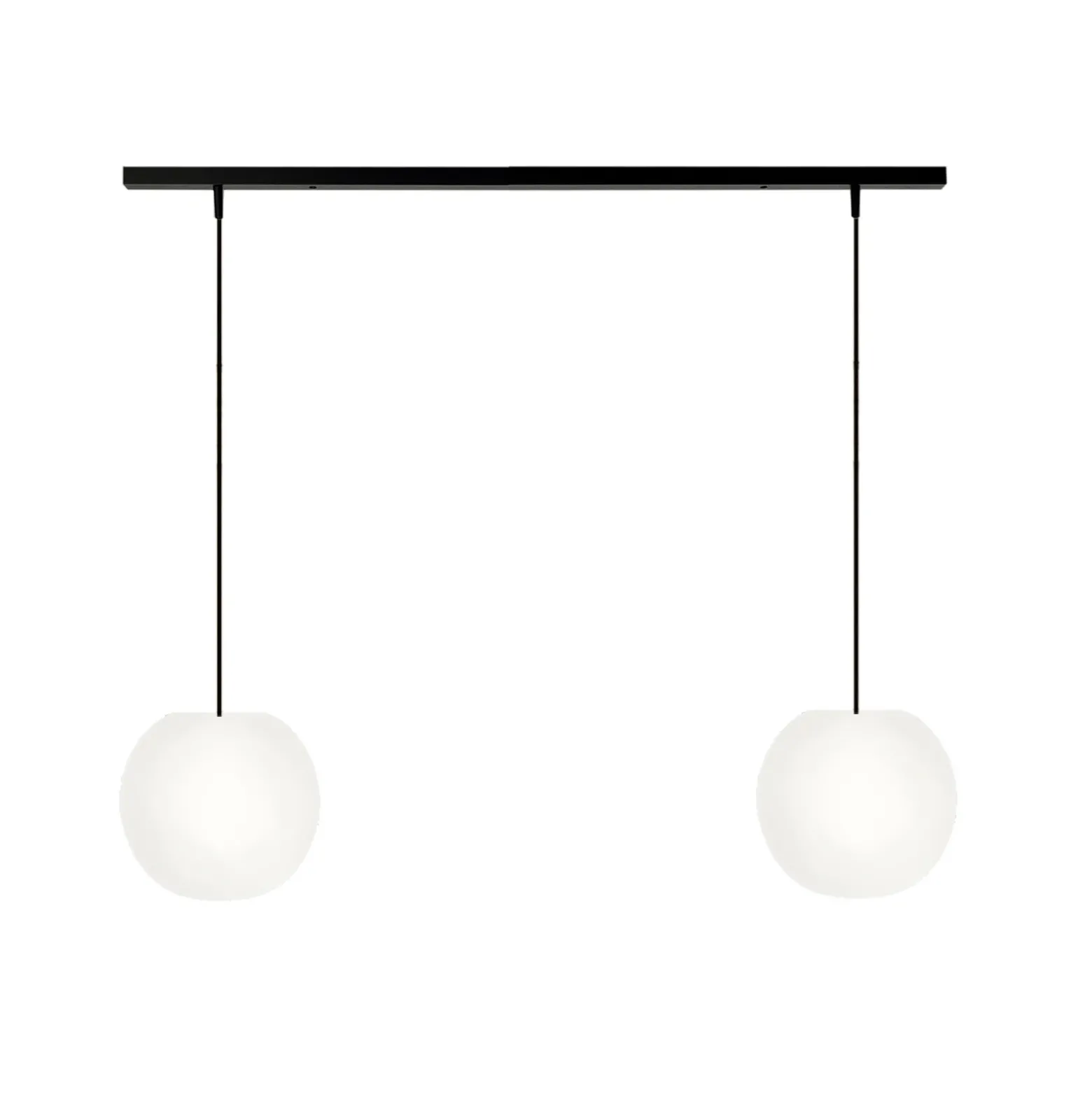 Lámpara colgante Casablanca Acai, blanco/negro, larga, 2 luces, 21 cm