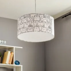 Lámpara colgante Cat estampada con motivos felinos