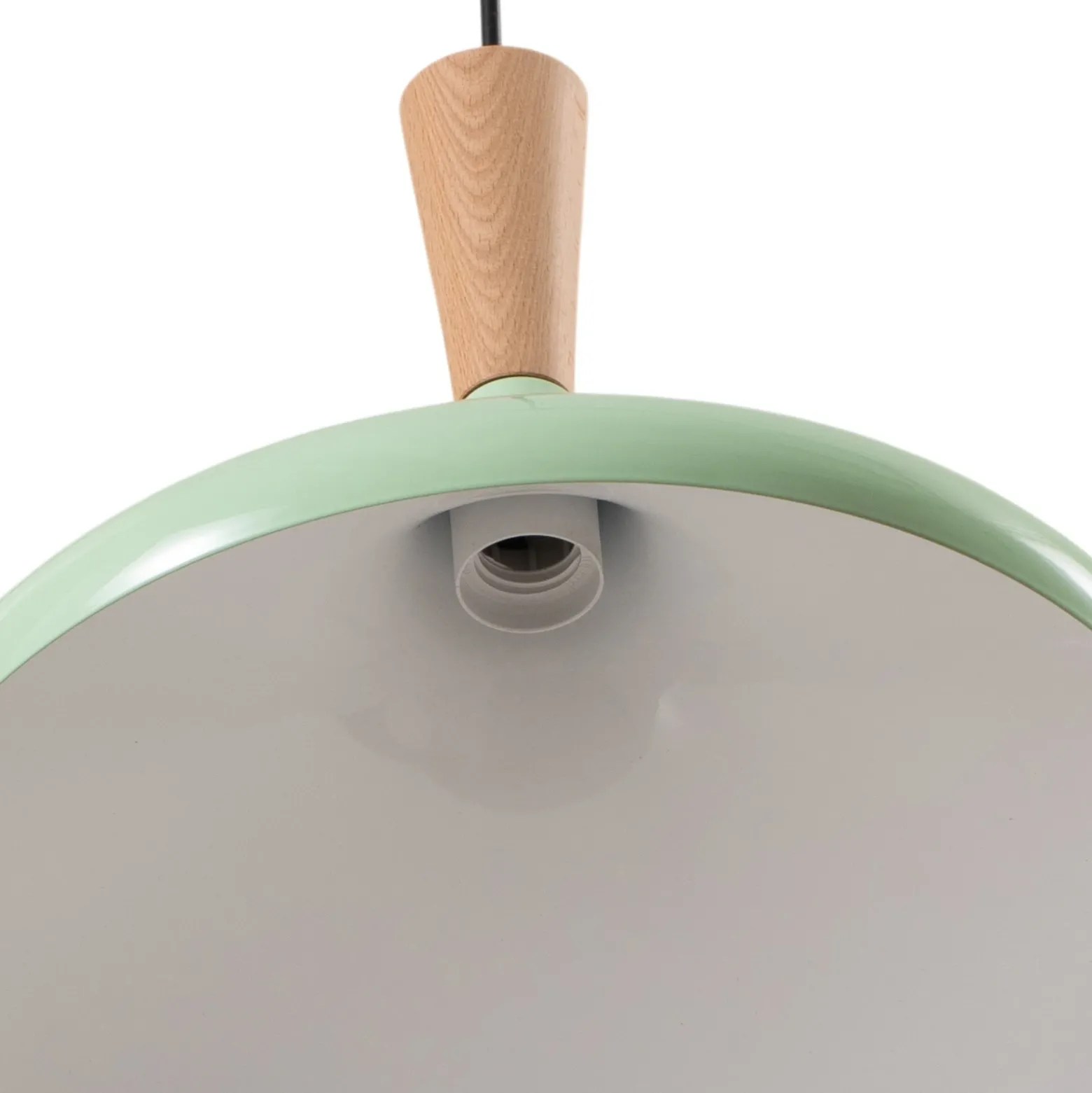 Lámpara colgante Chris, verde menta/blanco, Ø 35 cm, metal